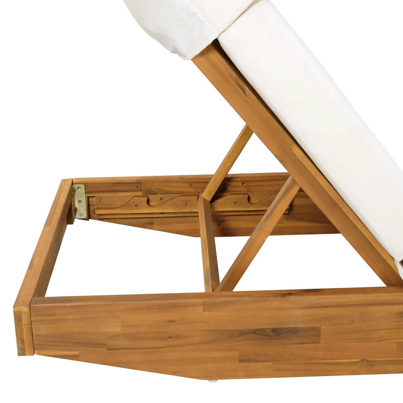 Modern Acacia Wood Outdoor Chaise Lounge by HouseOfZazla