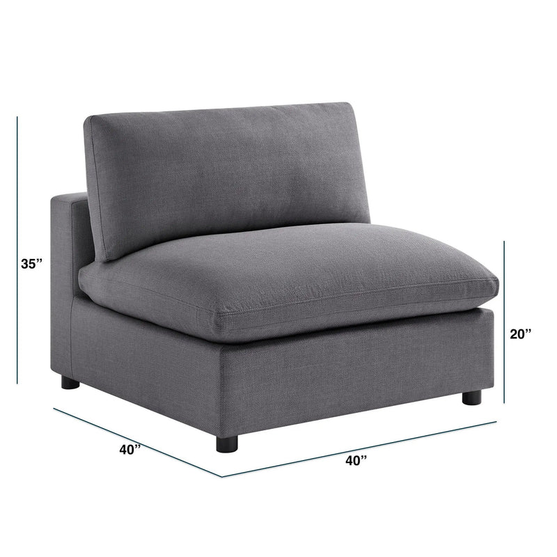 Cassandra - Armless Slipper Chair - Charcoal Gray by HouseOfZazla
