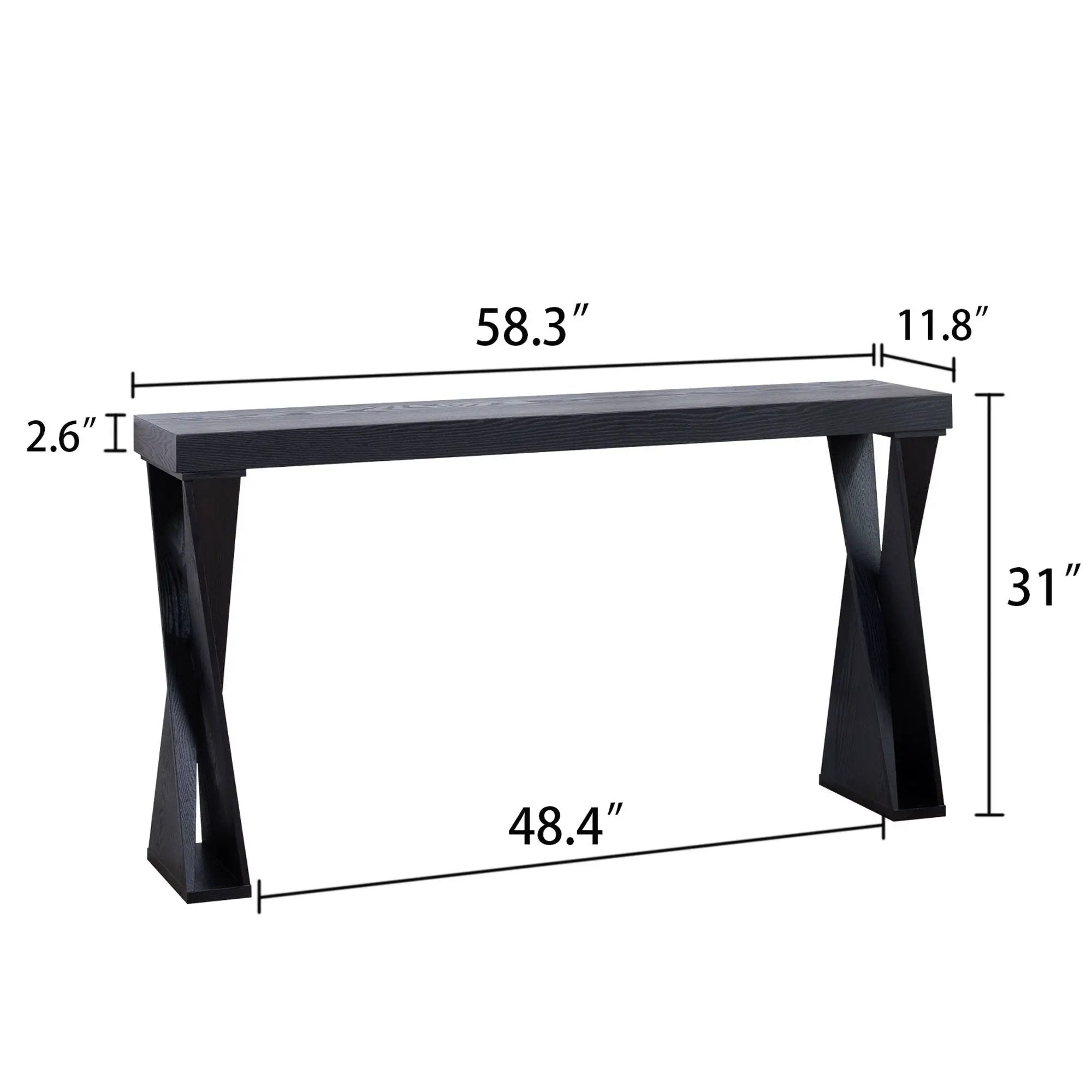 Console Table With Crossed Legs For Hallway - Black by Unique Piece Furniture