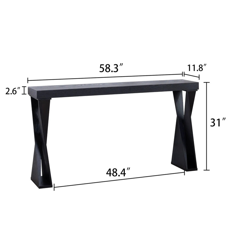 Console Table With Crossed Legs For Hallway - Black by Unique Piece Furniture