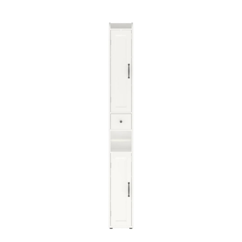 Slim Tall Bathroom Storage Cabinet With Adjustable Shelves, 2 Doors Freestanding Cabinet - White by HouseOfZazla