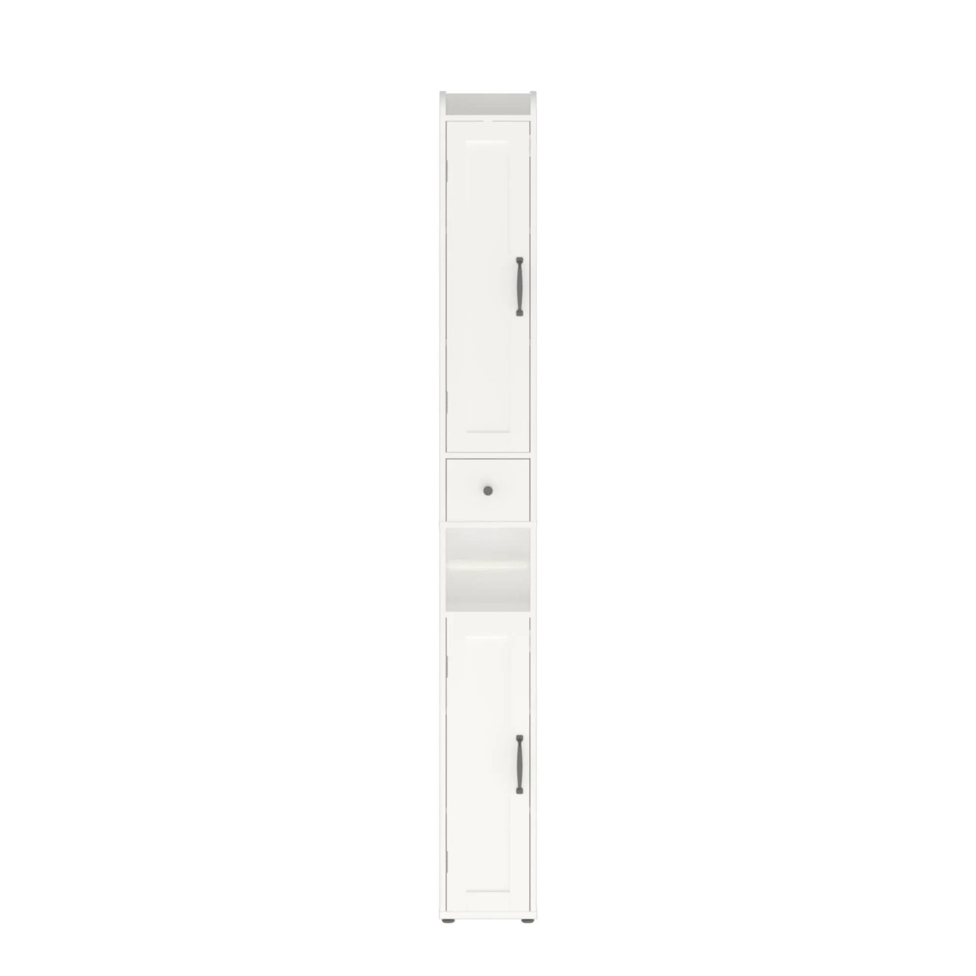 Slim Tall Bathroom Storage Cabinet With Adjustable Shelves, 2 Doors Freestanding Cabinet - White by Unique Piece Furniture