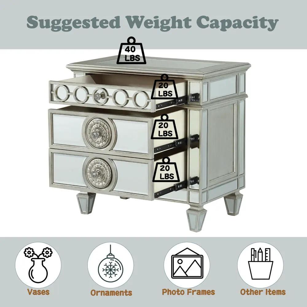 Varian - Nightstand - Mirrored by Unique Piece Furniture