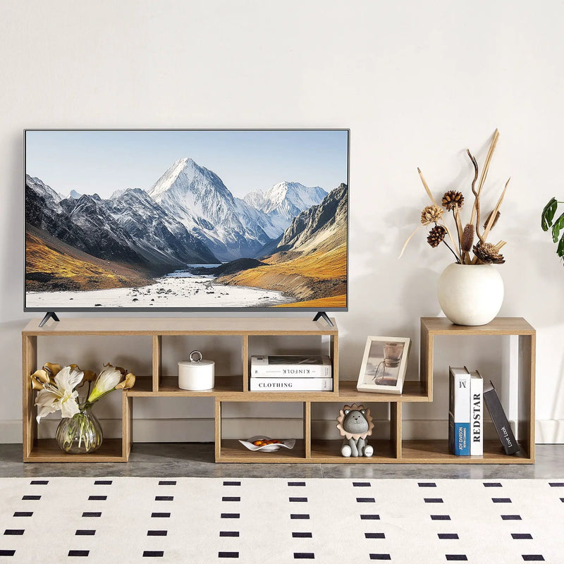 Minimalist Cube TV Stand With Adjustable Open Storage Shelves by HouseOfZazla