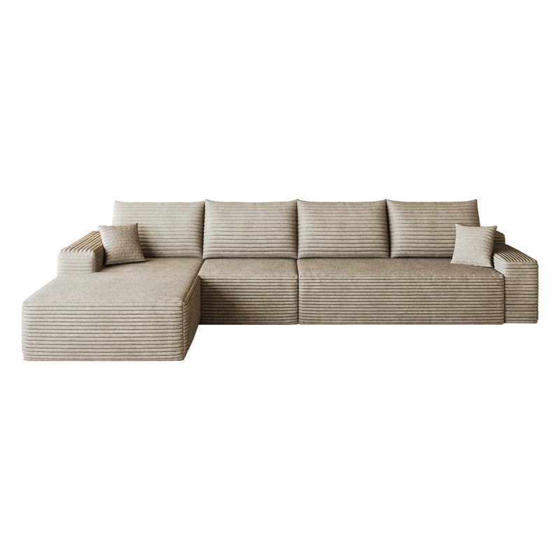 135" Cloud Sectional Couch with L-Shape Chaise by HouseOfZazla