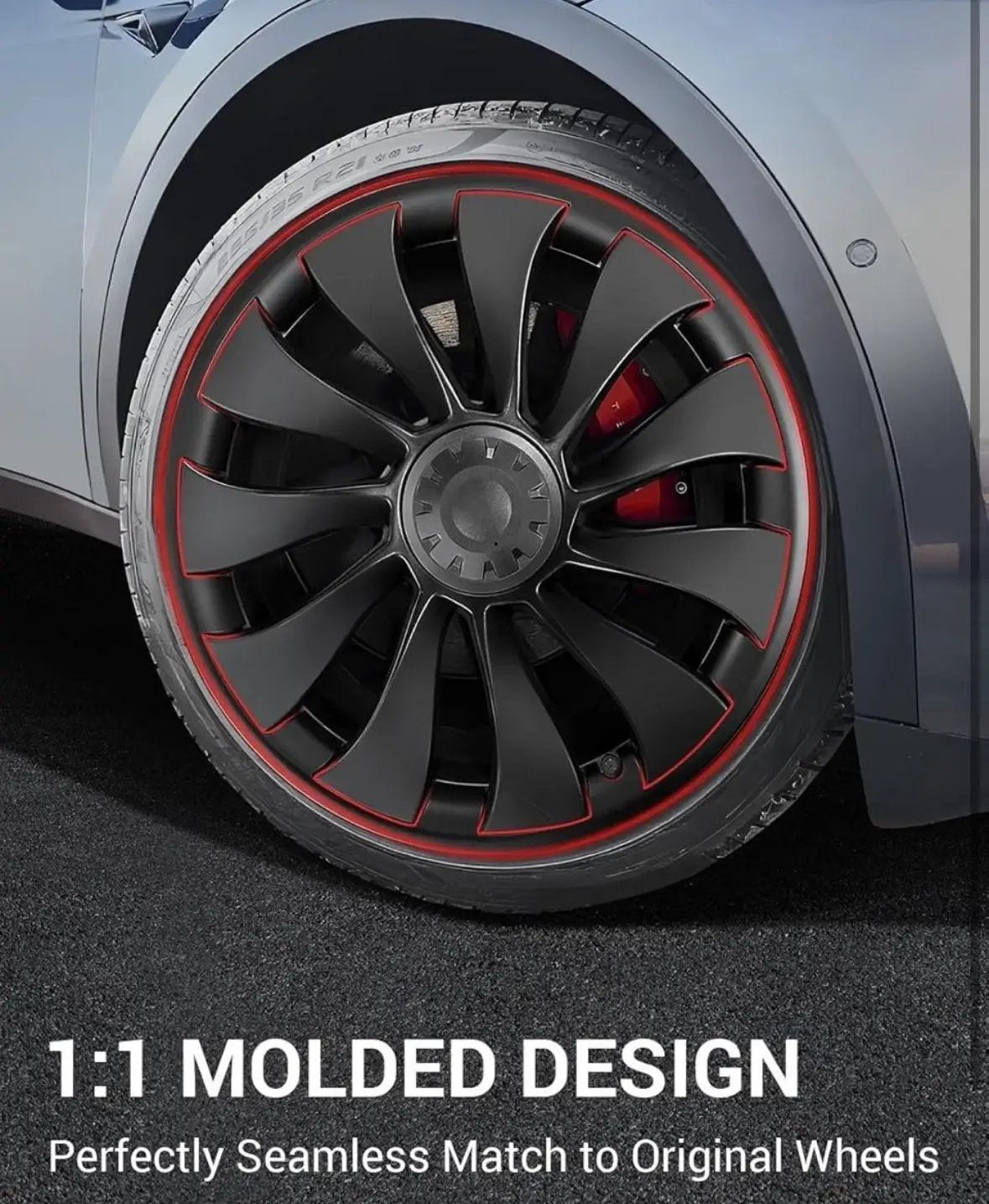 BASENOR Tesla Model Y 21 Inch Wheel Rim Protector ABS Rim Guard Hubcap Curb Rash Cover Car Protection Tire Trim Rings for Model Y Exterior Ac by Selzalot