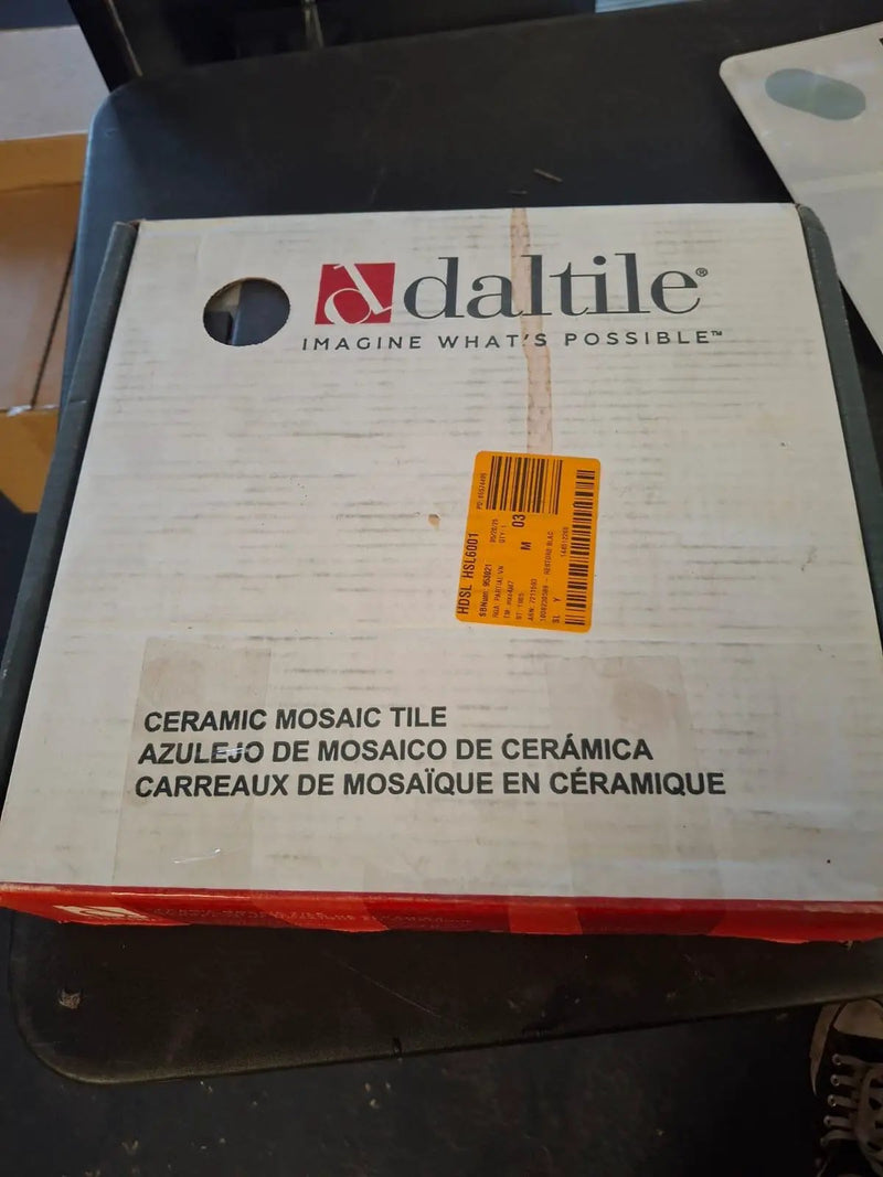 Open Box Daltile Restore Black Marble 12 in. x 12 in. Glazed Ceramic Brick Joint Mosaic Tile (9.96 sq. ft./Case) by Selzalot