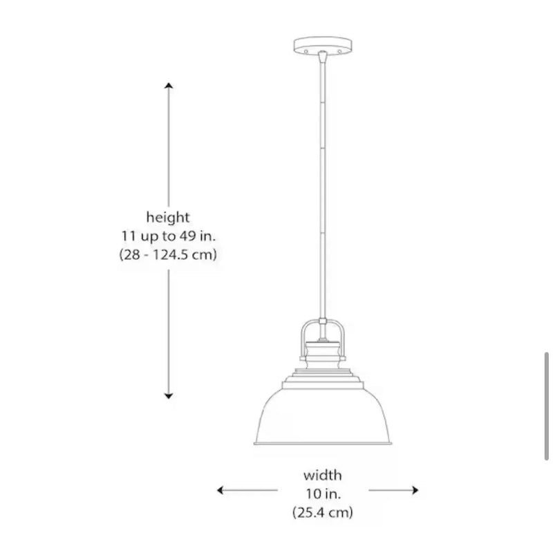 Home Decorators Collection Shelston 10 in. 1-Light Black Farmhouse Pendant Light Fixture with Metal Shade by Selzalot