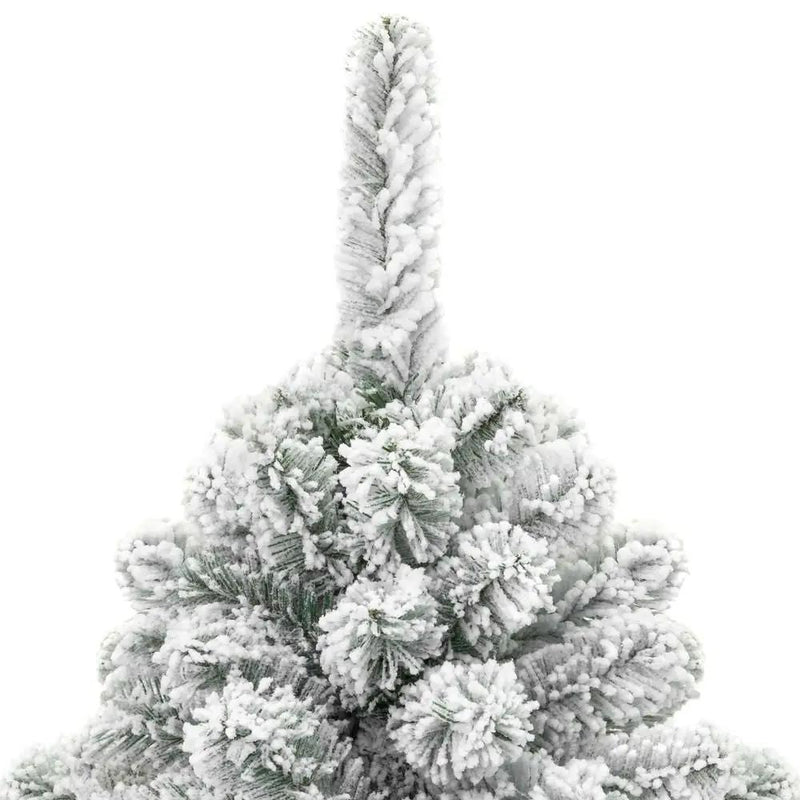7.5 Foot Easy Set Up Snow Flocked Faux Pine Christmas Tree with Metal Stand by HomePacific