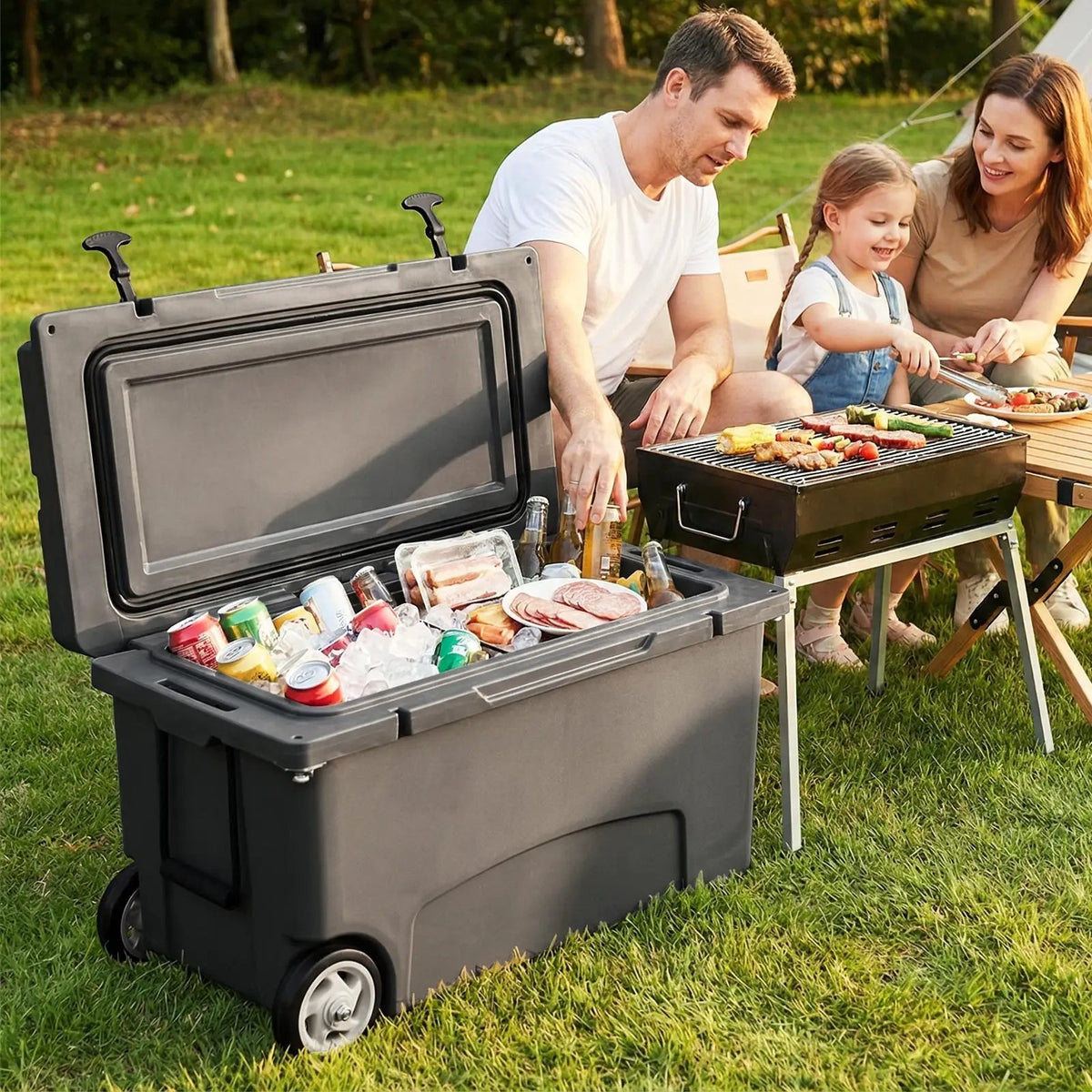 75 Quart Portable Hard Cooler with 6-Day Ice Retention and Wheels by DirectDeals