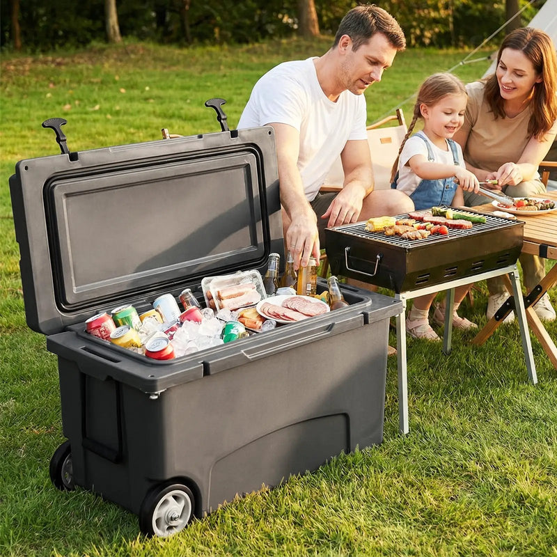 75 Quart Portable Hard Cooler with 6-Day Ice Retention and Wheels by DirectDeals