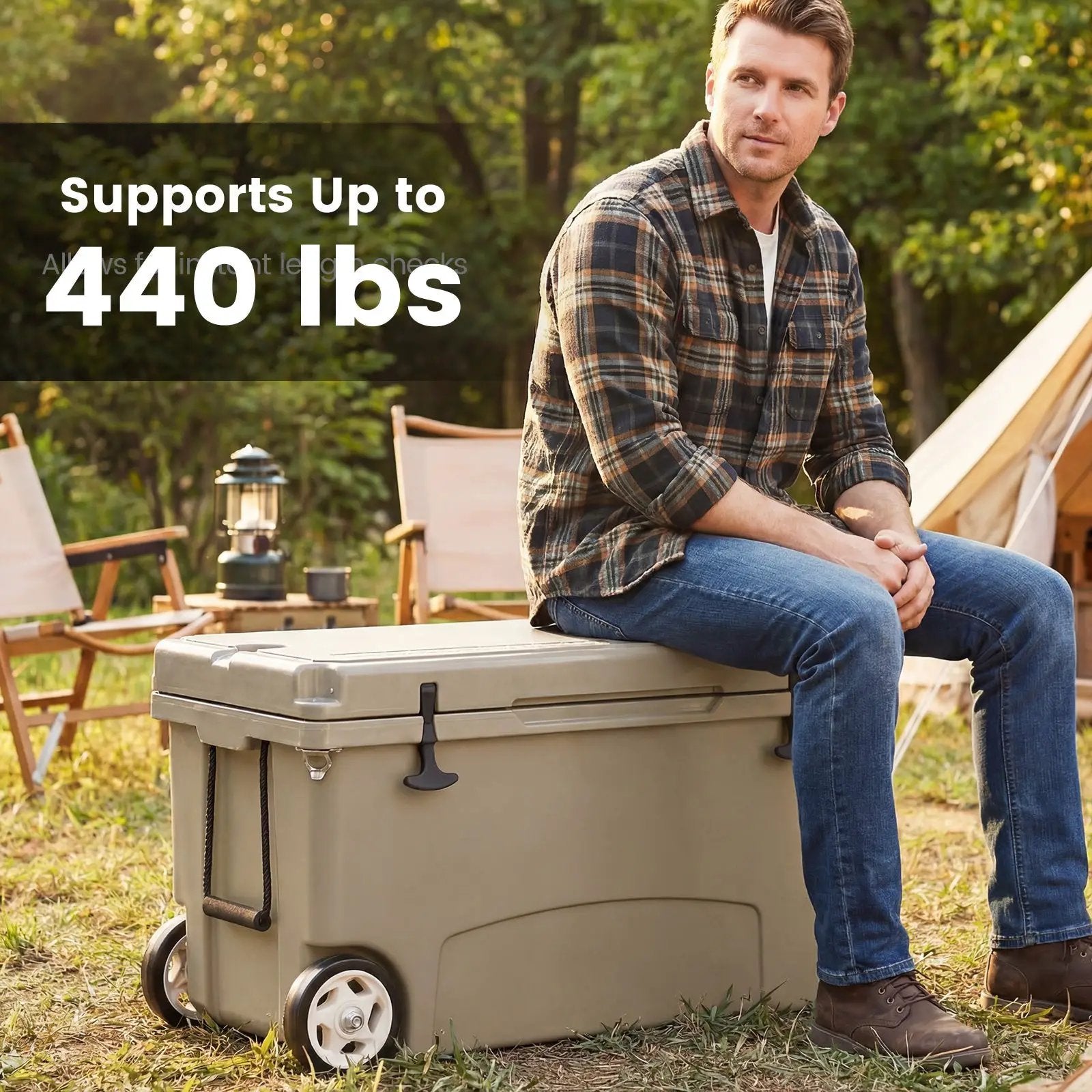 75 Quart Portable Hard Cooler with 6-Day Ice Retention and Wheels by DirectDeals
