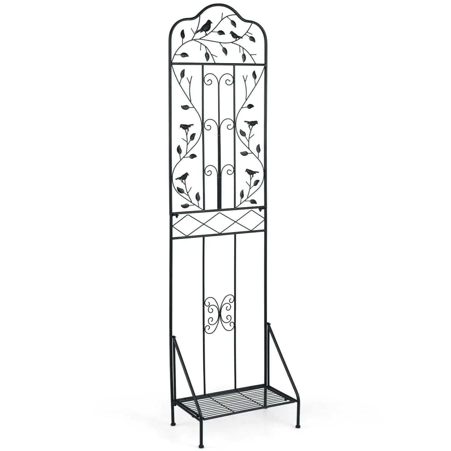 Metal Garden Trellis with Foldable Shelf 75 x 20 Inch by DirectDeals