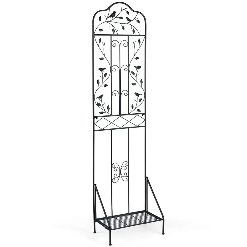 Metal Garden Trellis with Foldable Shelf 75 x 20 Inch by DirectDeals