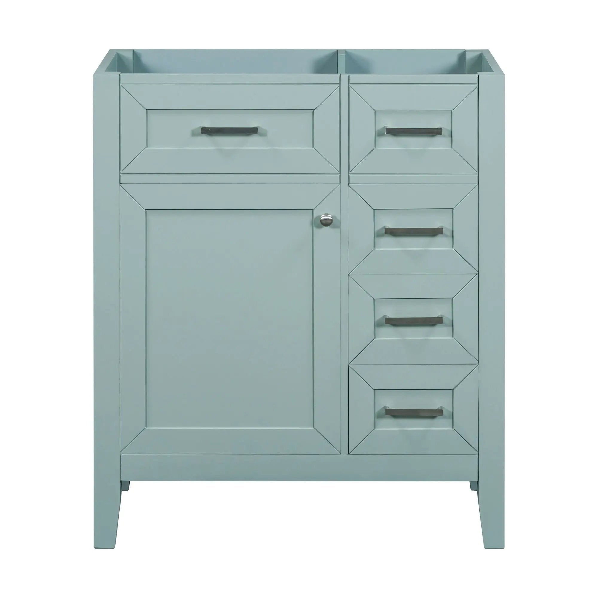 30" Bathroom Vanity Without Sink, Cabinet Base Only, Bathroom Cabinet With Drawers - Green by HouseOfZazla