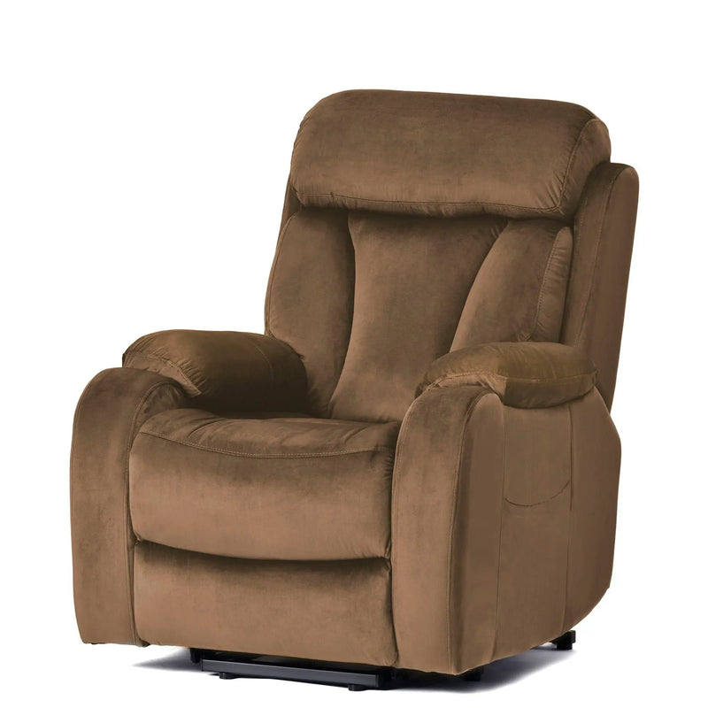 Lift Chair Recliner Power Remote Control Recliner Sofa Relax Soft Chair Anti - Skid Australia Cashmere Fabric Furniture Living Room - Brown by HouseOfZazla
