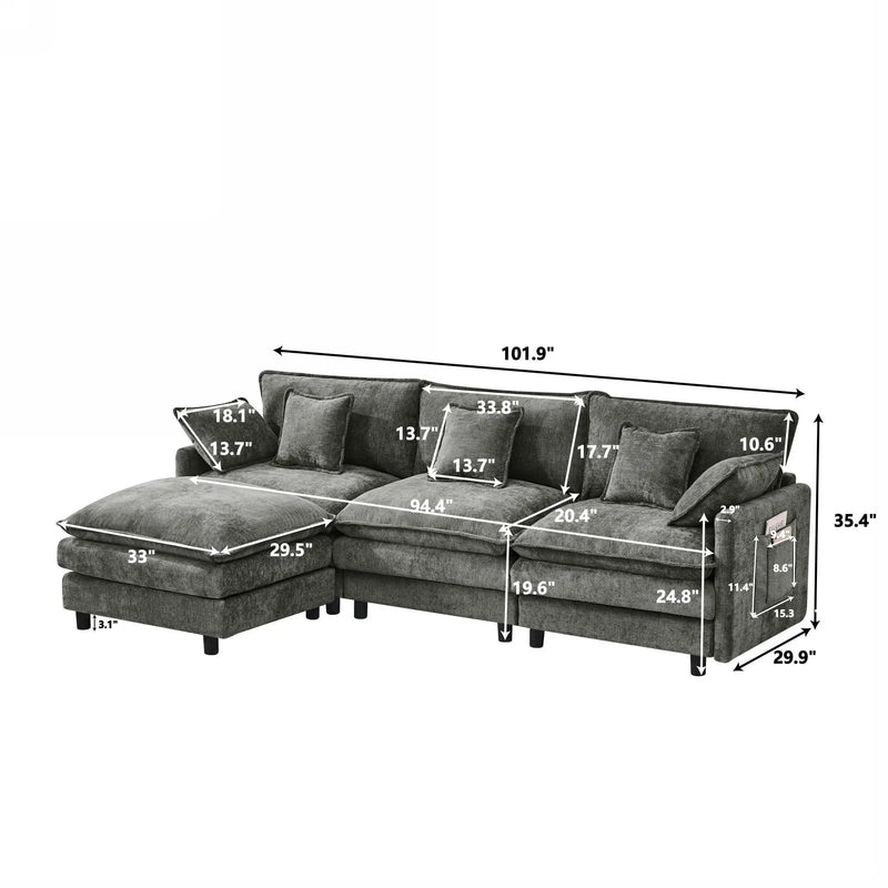 Sofa With Modular Design by HouseOfZazla
