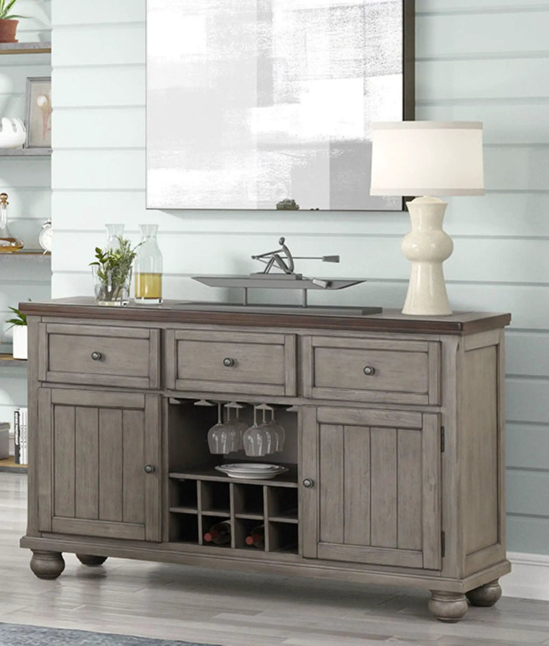 Rustic 2 Tone Sever With Powerpack - Gray by Unique Piece Furniture