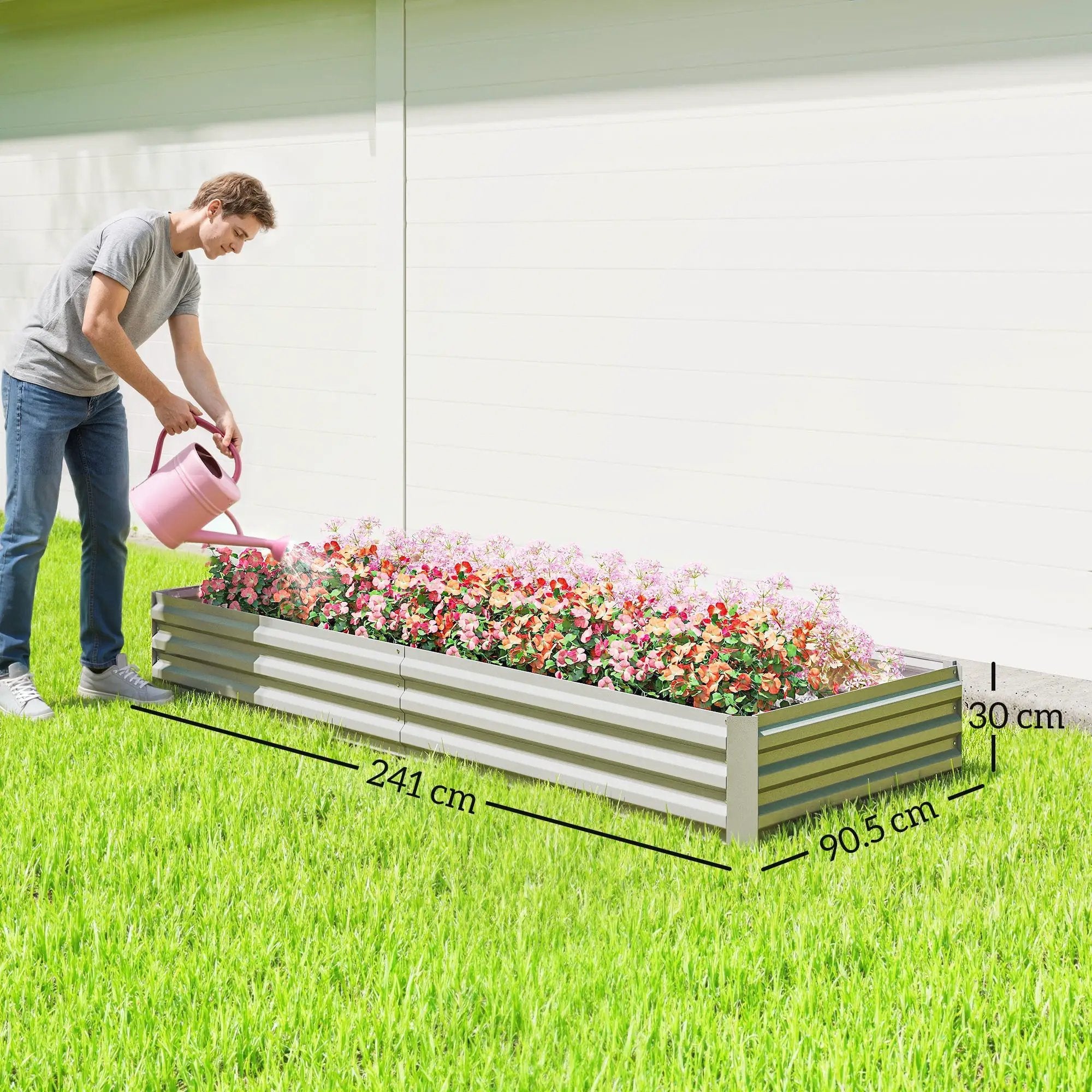 Outsunny 95" x 36" Galvanized Raised Garden Bed by HouseOfZazla