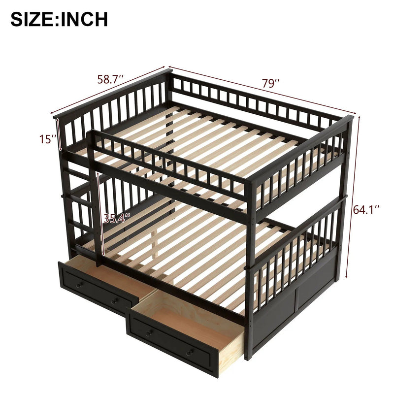 Bunk Bed With Drawers, Convertible Design by HouseOfZazla
