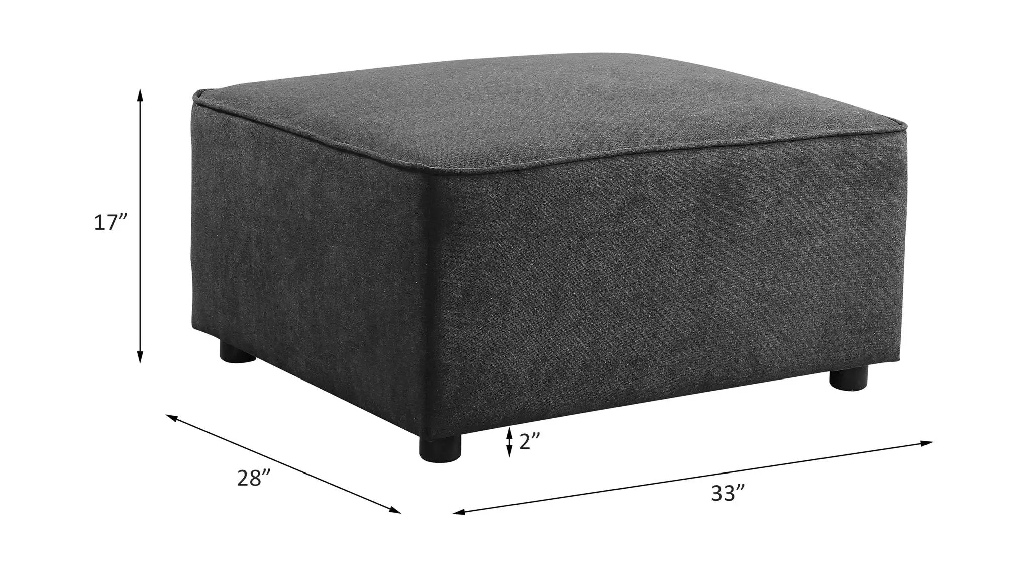 Silvester - Ottoman - Gray Fabric by Unique Piece Furniture