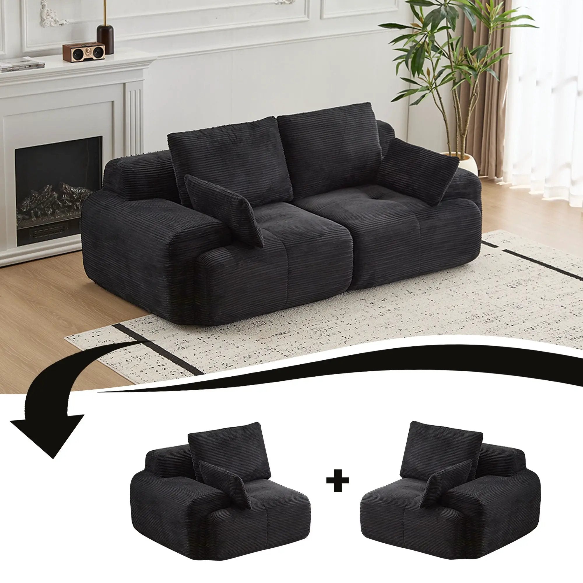 2 Seater Large Sectional Couches For Living Room by Unique Piece Furniture