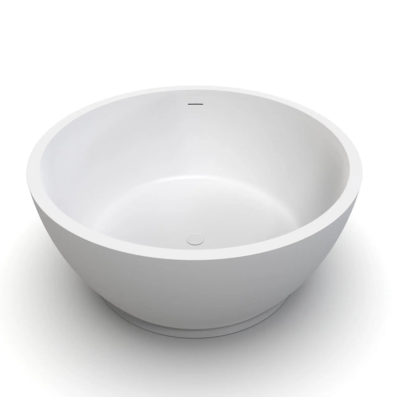 52.7 Inch Round Freestanding Solid Surface Soaking Bathtub by HouseOfZazla