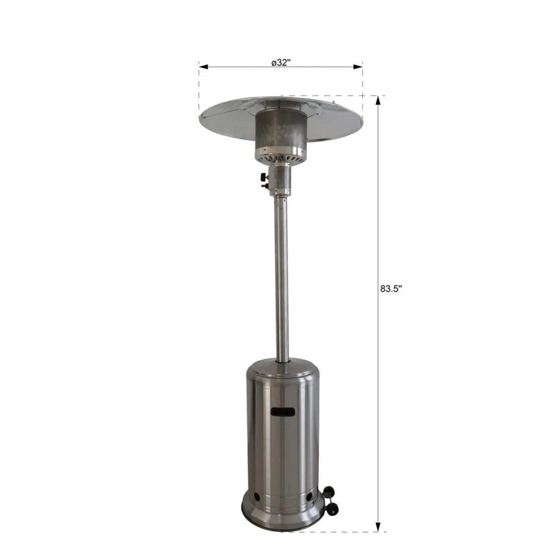 46000 Btu Propane Patio Heater - Steel Gray by Unique Piece Furniture