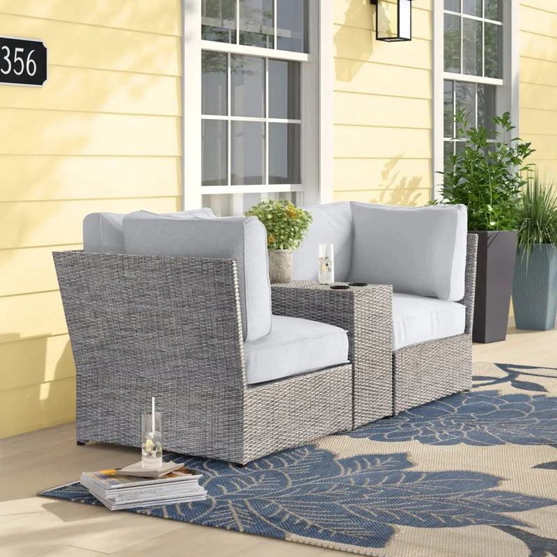 Outdoor Wicker Loveseat With Cushions by Unique Piece Furniture