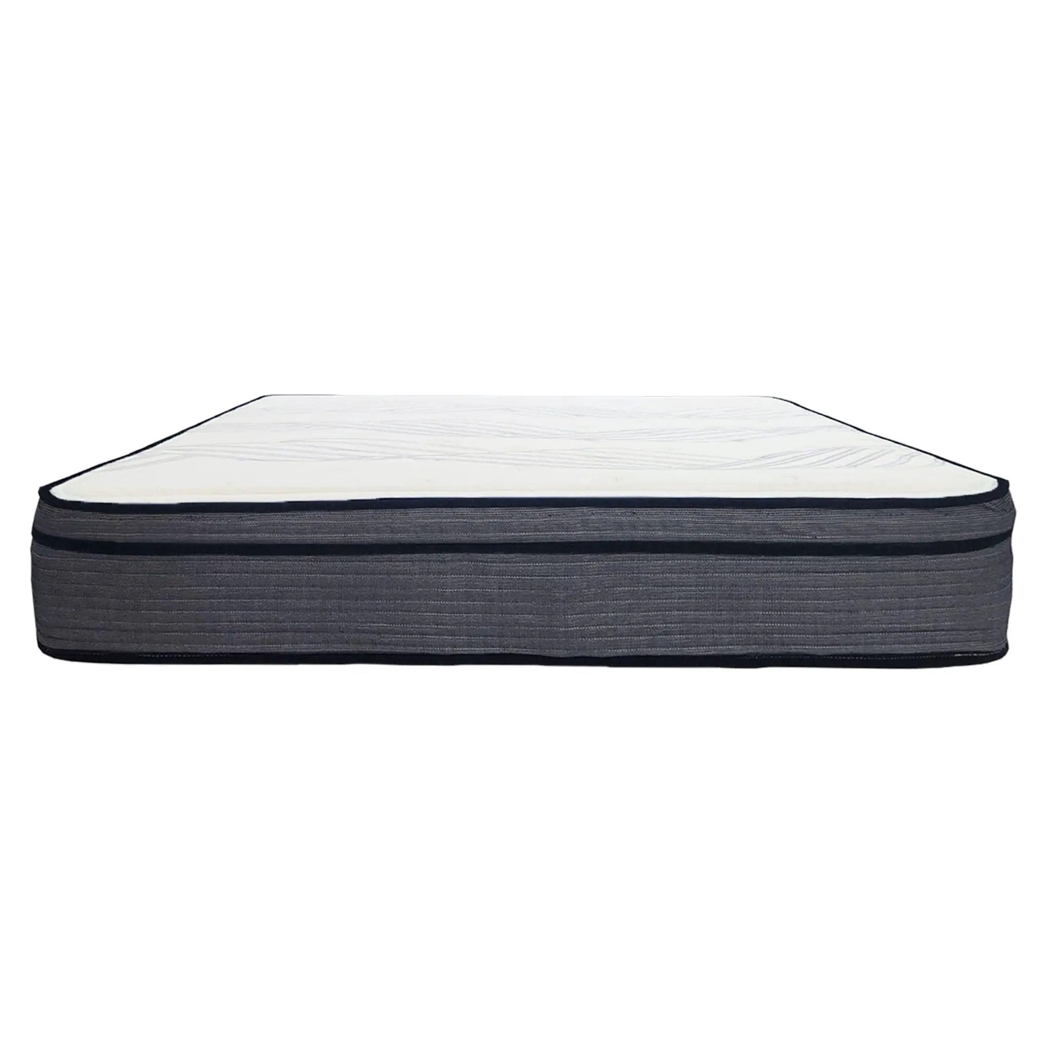 Hybrid Plush Foam Mattress, Soft Polyester Knit Cover, Multi Layer Foam Mattress - White / Gray - King by Unique Piece Furniture