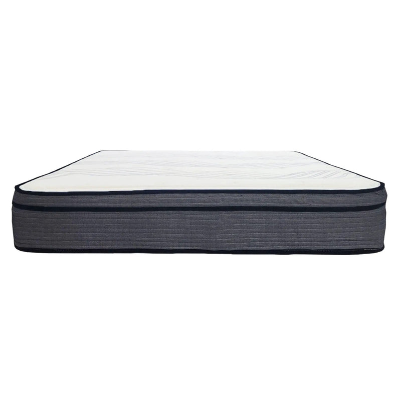 Hybrid Plush Foam Mattress, Soft Polyester Knit Cover, Multi Layer Foam Mattress - White / Gray - King by Unique Piece Furniture