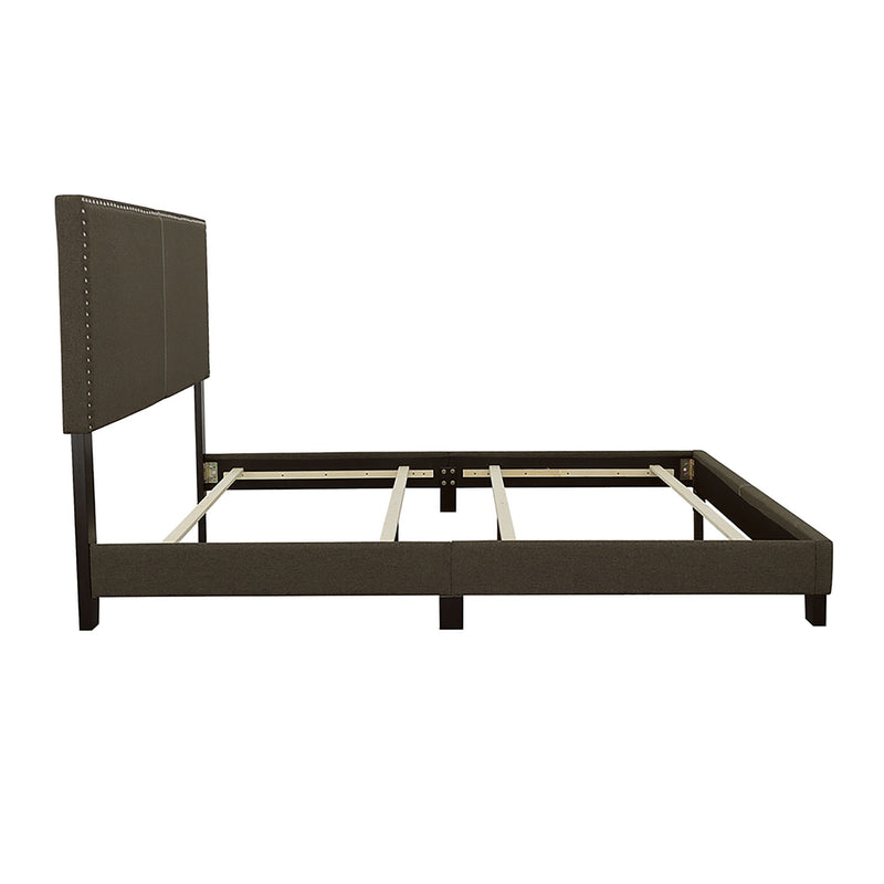 Queen Bed With Nailhead Trim - Charcoal by HouseOfZazla