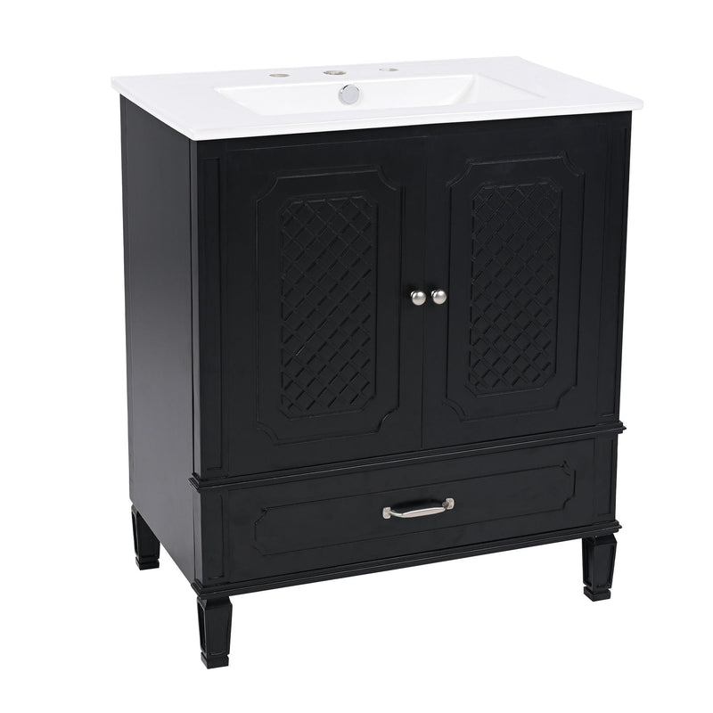 Bathroom Vanity With Sink, Soft Closing Door, Multi Functional Storage by HouseOfZazla