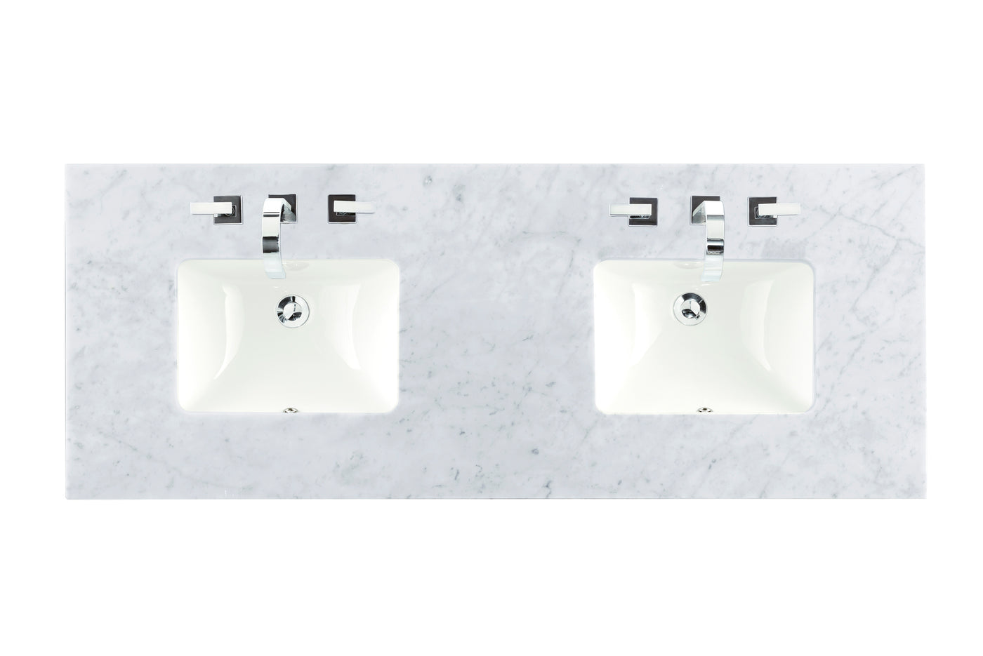 James Martin 60" Double Vanity Top with Carrara White countertop