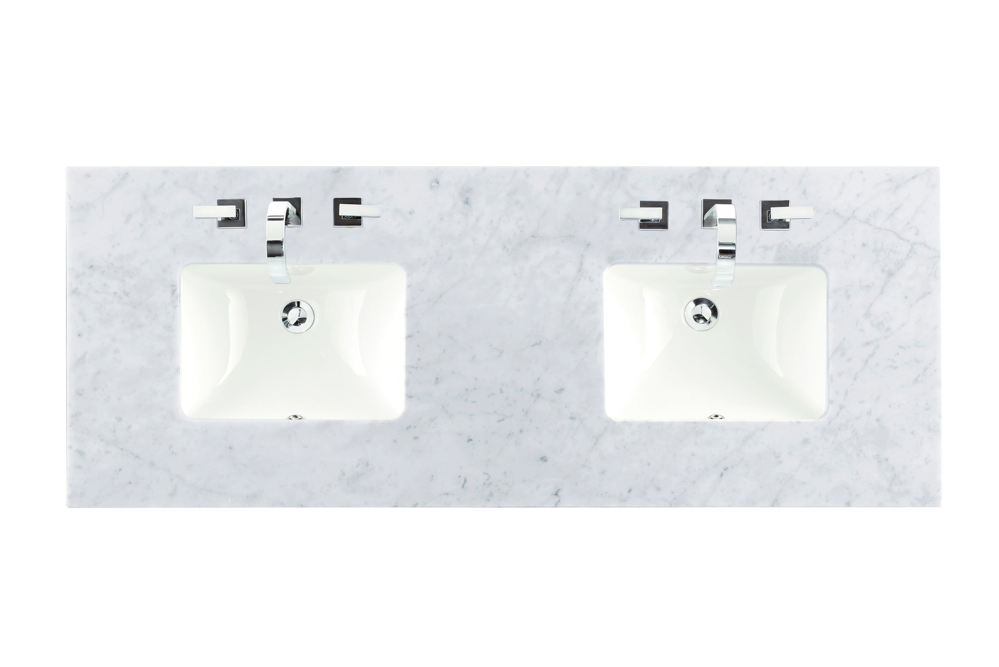 James Martin 60" Double Vanity Top with Carrara White countertop