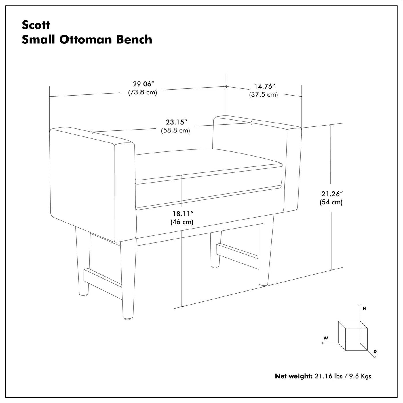 Scott - Upholstered Ottoman Bench by Unique Piece Furniture