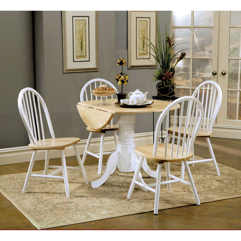 Greer - 5 Piece Dining Set With Drop Down Leaf Table And Curved Back Chairs - White by HouseOfZazla