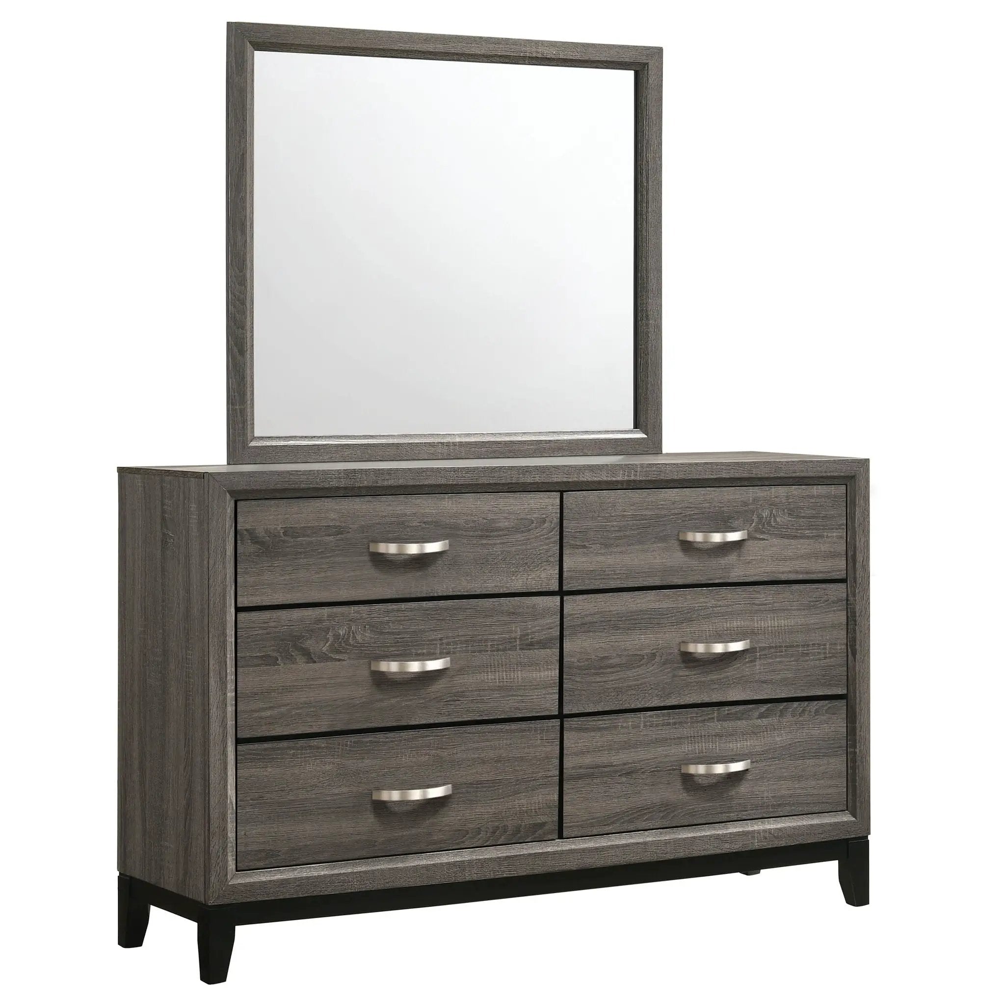 Watson 6-drawer Dresser with Mirror Grey Oak by Unique Piece Furniture