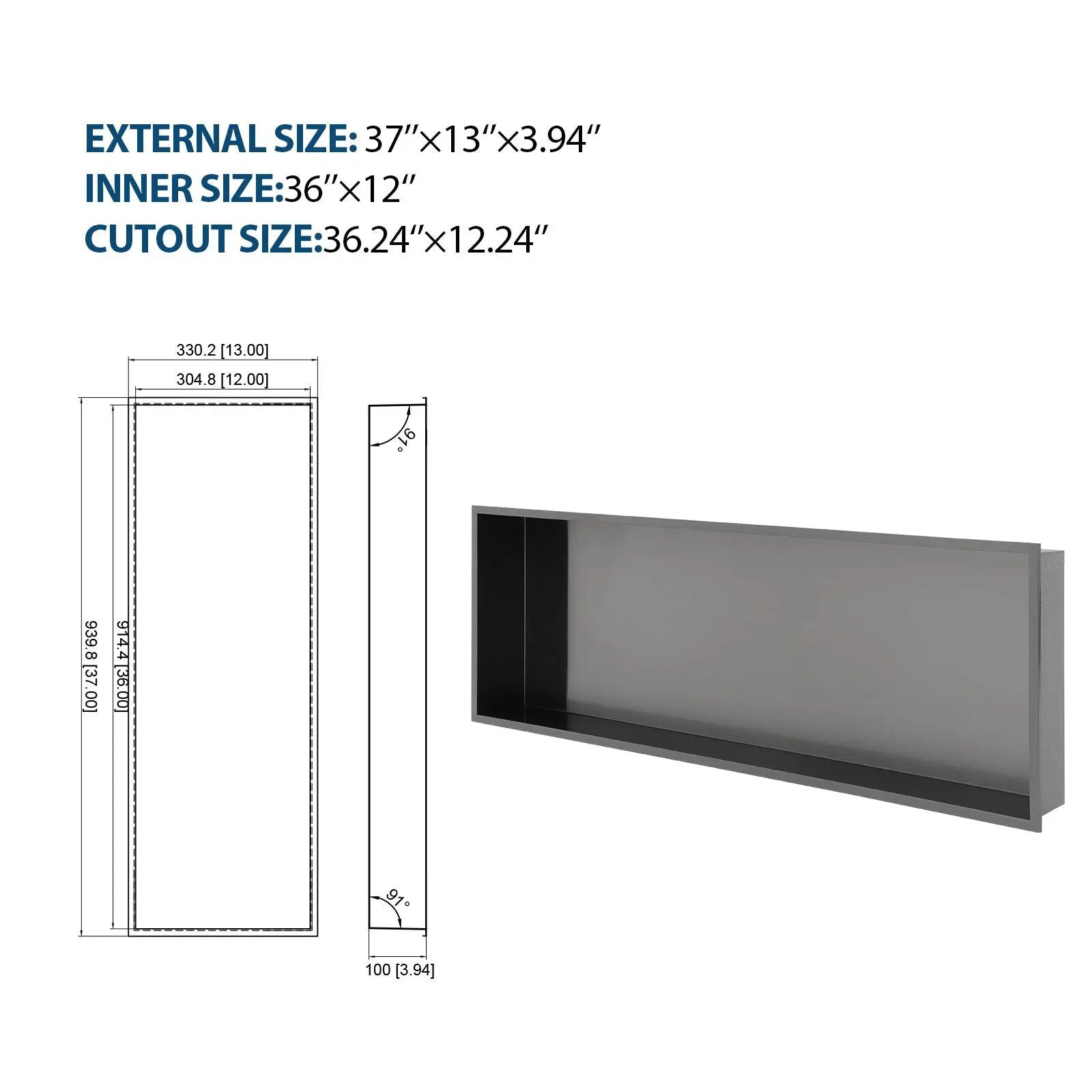 Stainless Steel Shower Niche With Seamless Design For Bathroom Storage by HouseOfZazla