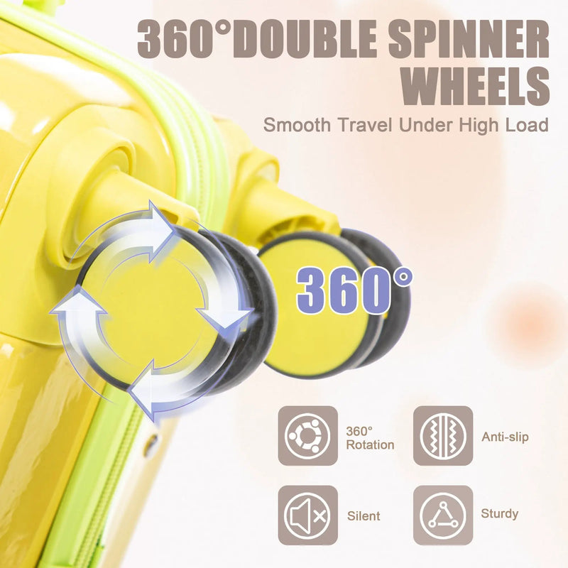 14'/20' 2-Piece PC Spinner Wheel Luggage Set with Gradient Color and Lock by HouseOfZazla