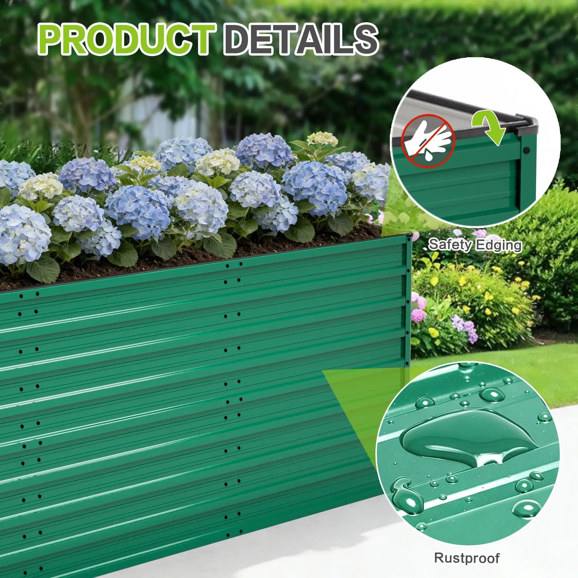 93.7" x 31.5" x 32.3" Raised Garden Bed Kit by HouseOfZazla