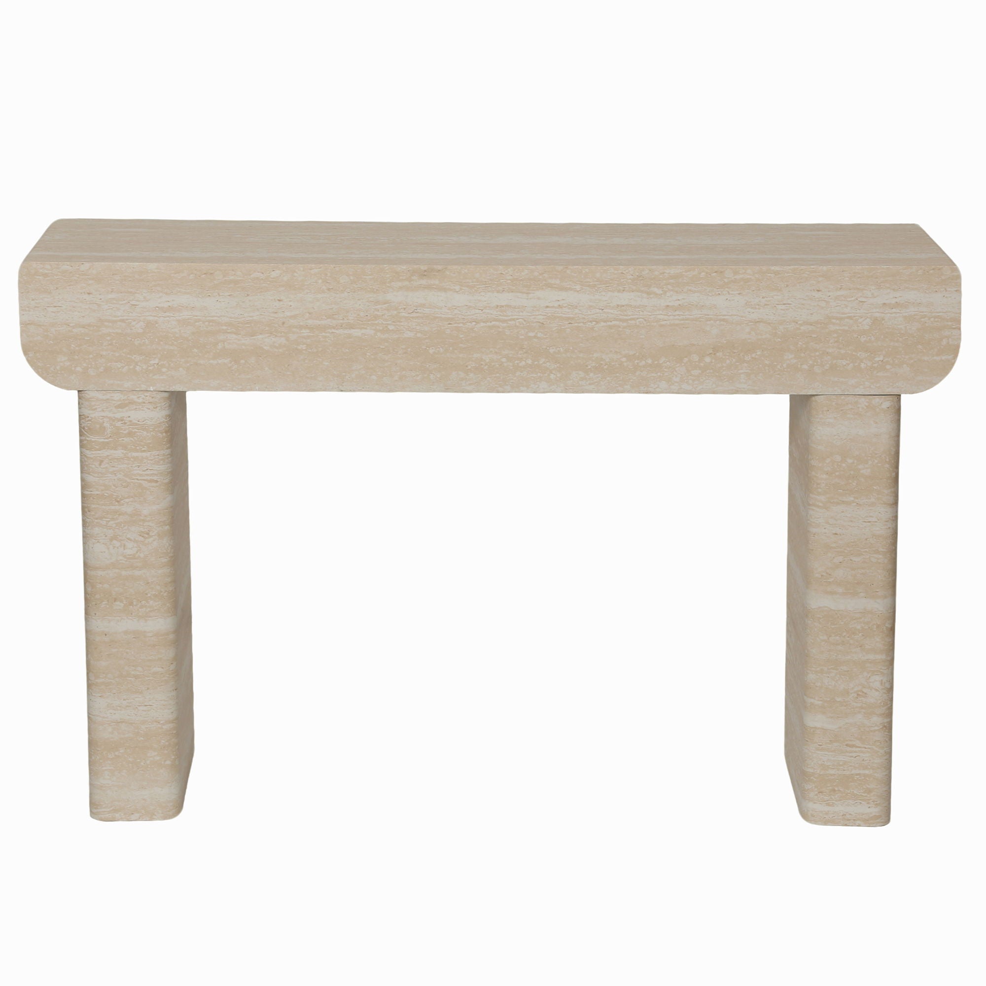 Entryway Table With 2 Hidden Handle Drawers For Entrance - Beige / Yellow by HouseOfZazla