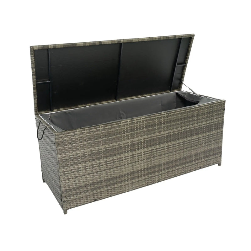 Outdoor Storage Box, Wicker Patio Deck Boxes With Lid, Outdoor Cushion Storage For Kids Toys, Pillows, Towel, Wicker by HouseOfZazla