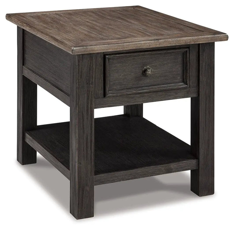 Tyler Creek - Rectangular End Table - Grayish Brown / Black by Unique Piece Furniture