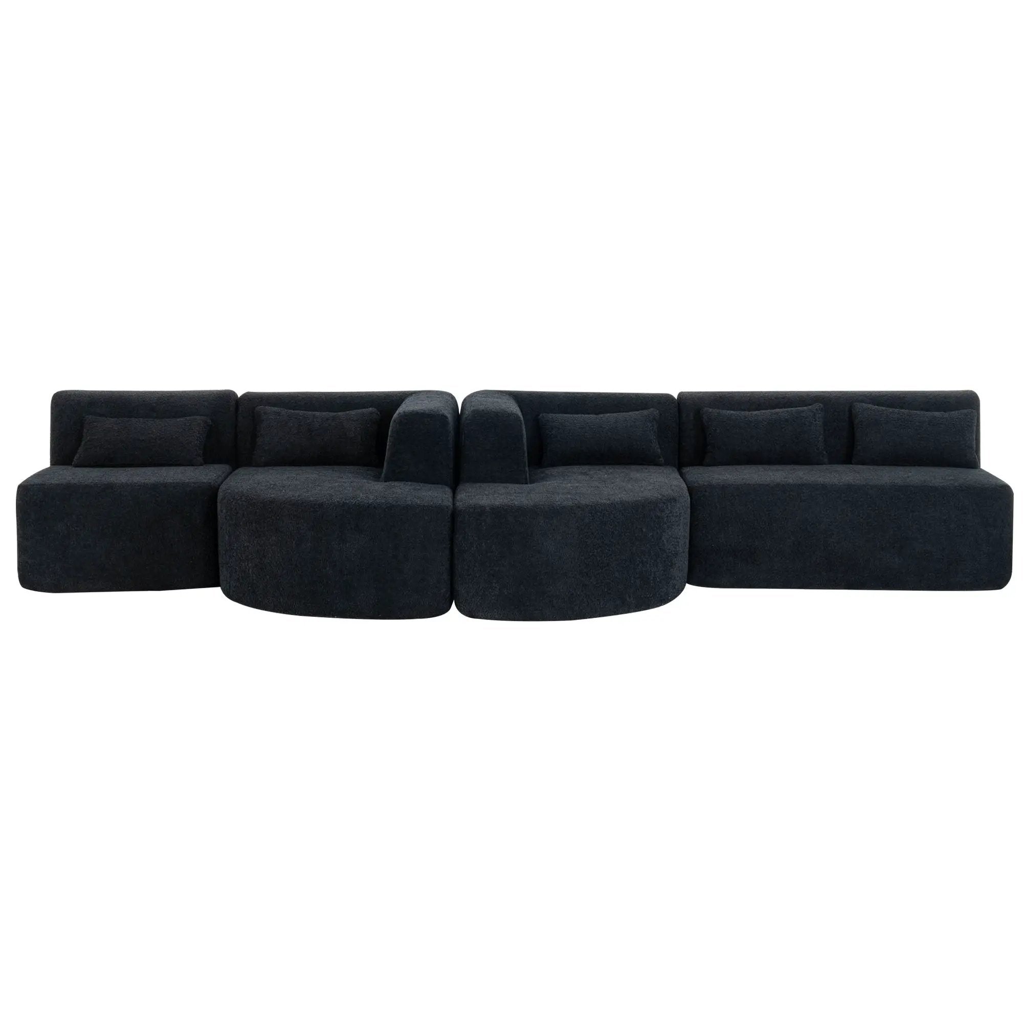 Upholstered Sofa Free Combined Sofa Couch With 2 Chaise Lounge And Five Back Pillows For Living Room by HouseOfZazla