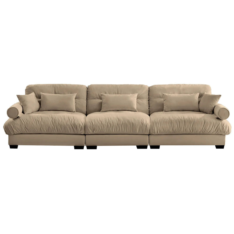 Modern Oversize Sofa With Cloud Like Comfort, Featuring Waist And Throw Pillows by Unique Piece Furniture