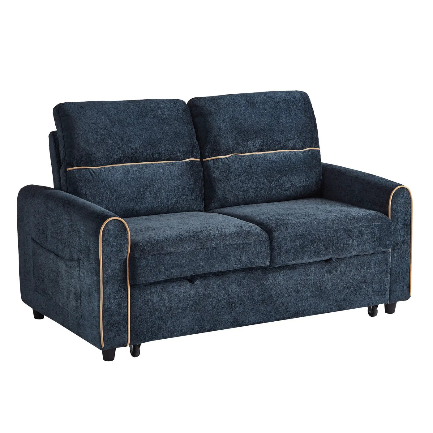 Pull Out Sofa Bed With Adjustable 3 Position Backrest, USB Charging Ports, Side Pockets by Unique Piece Furniture
