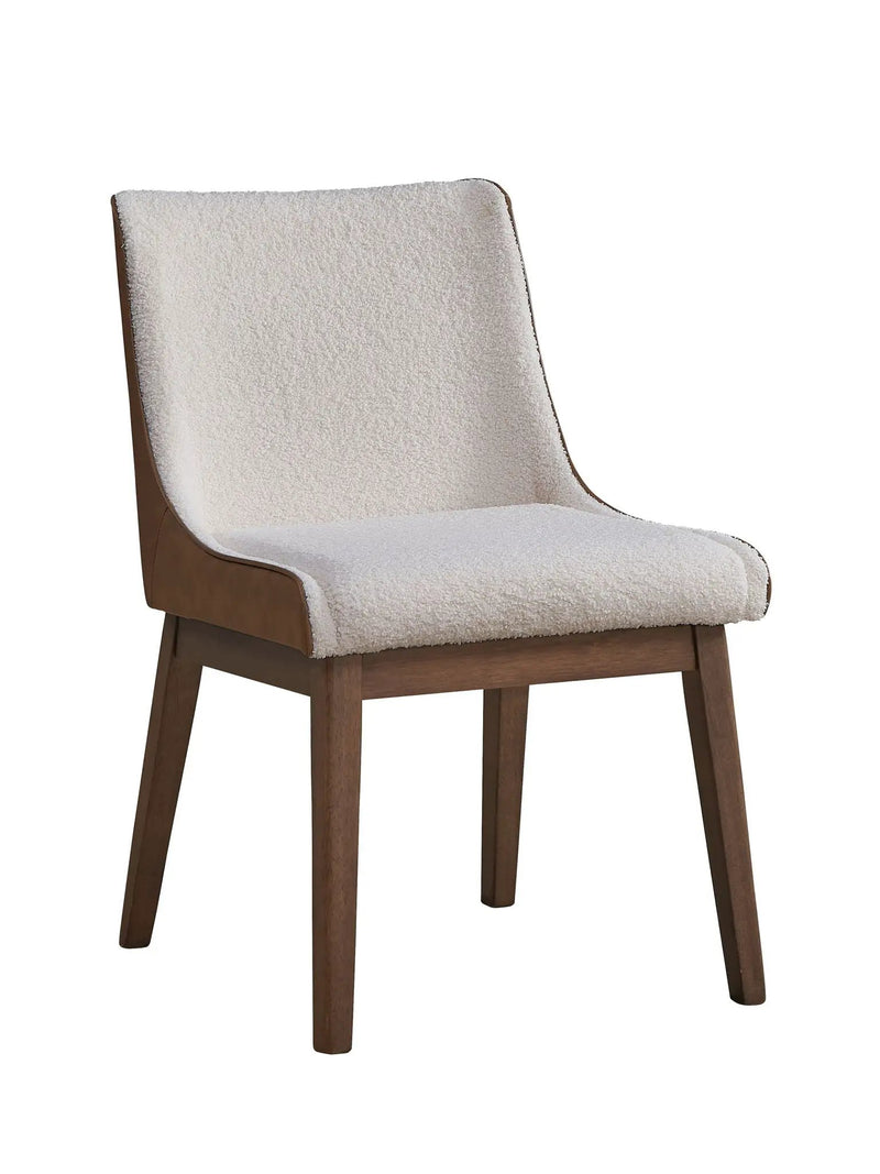 Ginny - Boucle Velvet Side Chair (Set of 2) - Walnut by HouseOfZazla