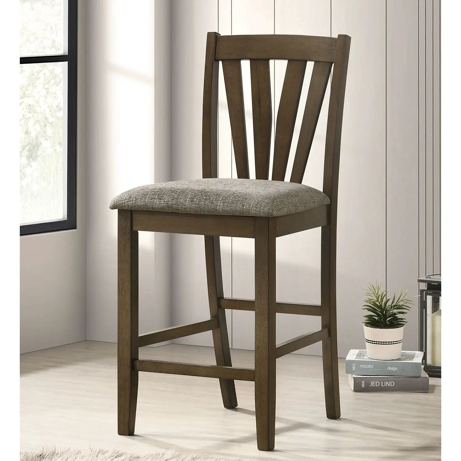 Maxine - Upholstered Counter Height Dining Side Chair (Set of 2) - Brown