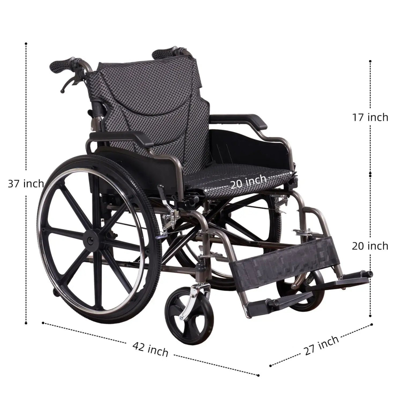 Heavy-Duty Manual Wheelchair for Adults with Double X Force Support by HouseOfZazla
